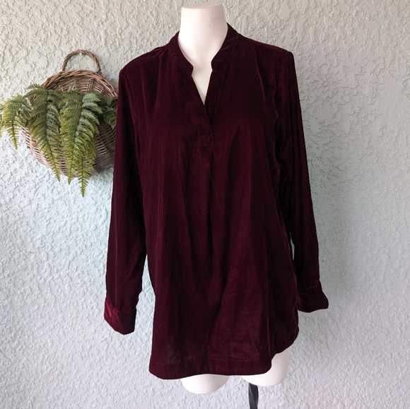 Soft Surroundings Tops - Soft Surroundings Pasada Velvet Top, Size‎ M
